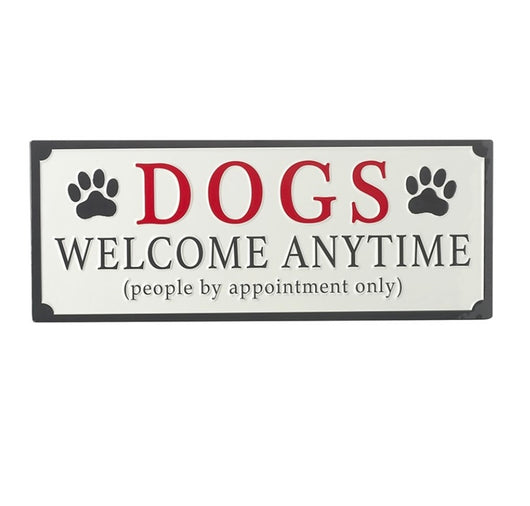 Metal Dogs Welcome Anytime Sign