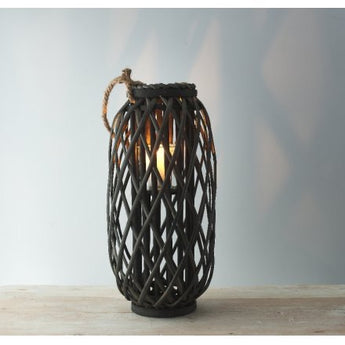 Black Wicker Lantern 50cms