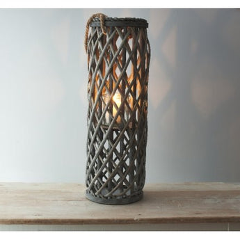 XL Grey Woven Lantern 60cmd